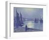 Moonlit Night, Boulogne-Sur-Mer-Theo van Rysselberghe-Framed Premium Giclee Print