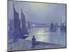 Moonlit Night, Boulogne-Sur-Mer-Theo van Rysselberghe-Mounted Premium Giclee Print