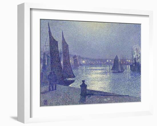 Moonlit Night, Boulogne-Sur-Mer-Theo van Rysselberghe-Framed Giclee Print