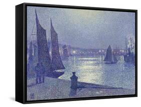 Moonlit Night, Boulogne-Sur-Mer-Theo van Rysselberghe-Framed Stretched Canvas