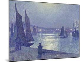 Moonlit Night, Boulogne-Sur-Mer-Theo van Rysselberghe-Mounted Giclee Print