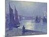 Moonlit Night, Boulogne-Sur-Mer-Theo van Rysselberghe-Mounted Giclee Print