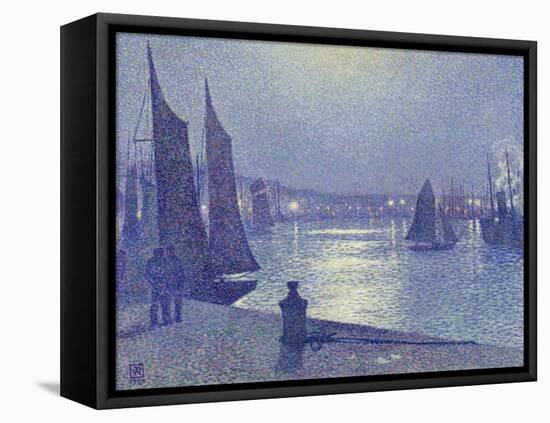 Moonlit Night, Boulogne-Sur-Mer-Theo van Rysselberghe-Framed Stretched Canvas