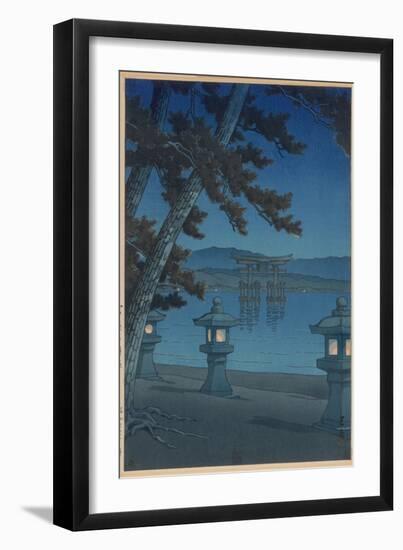 Moonlit Night in Miyajima-Kawase Hasui-Framed Premium Giclee Print