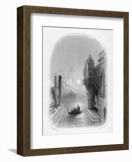 Moonlit Scene in Venice, Engraved by Robert Brandard, 1846 (Engraving)-George Cattermole-Framed Giclee Print