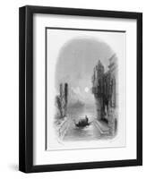 Moonlit Scene in Venice, Engraved by Robert Brandard, 1846 (Engraving)-George Cattermole-Framed Giclee Print