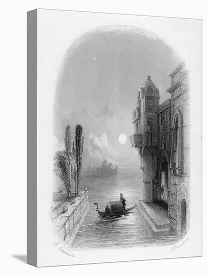 Moonlit Scene in Venice, Engraved by Robert Brandard, 1846 (Engraving)-George Cattermole-Stretched Canvas