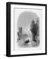 Moonlit Scene in Venice, Engraved by Robert Brandard, 1846 (Engraving)-George Cattermole-Framed Giclee Print