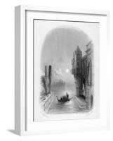 Moonlit Scene in Venice, Engraved by Robert Brandard, 1846 (Engraving)-George Cattermole-Framed Giclee Print