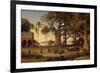 Moonlit Scene of Indian Figures and Elephants Among Banyan Trees, Upper India (Probably Lucknow)-Johann Zoffany-Framed Giclee Print