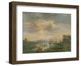 Moonlit Scene with Fishermen-Aert van der Neer-Framed Giclee Print