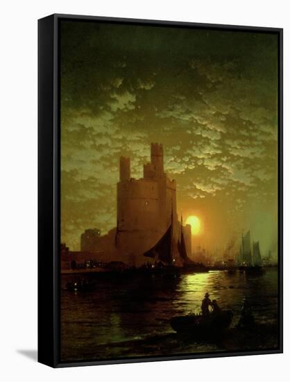 Moonlit Scene-Moran-Framed Stretched Canvas