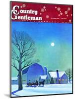 "Moonlit Sleighride," Country Gentleman Cover, December 1, 1943-Kent Rockwell-Mounted Giclee Print