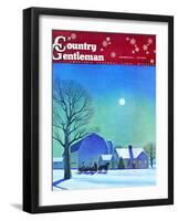 "Moonlit Sleighride," Country Gentleman Cover, December 1, 1943-Kent Rockwell-Framed Giclee Print