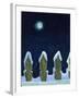 Moonlit Snowy Fence, 1970s-George Adamson-Framed Giclee Print