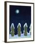 Moonlit Snowy Fence, 1970s-George Adamson-Framed Giclee Print