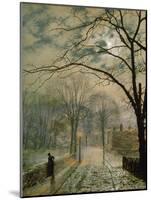 Moonlit Street in Autumn on the Isle of Wight, 1878-John Atkinson Grimshaw-Mounted Giclee Print