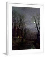 Moonlit Street Scene, 1882-John Atkinson Grimshaw-Framed Giclee Print