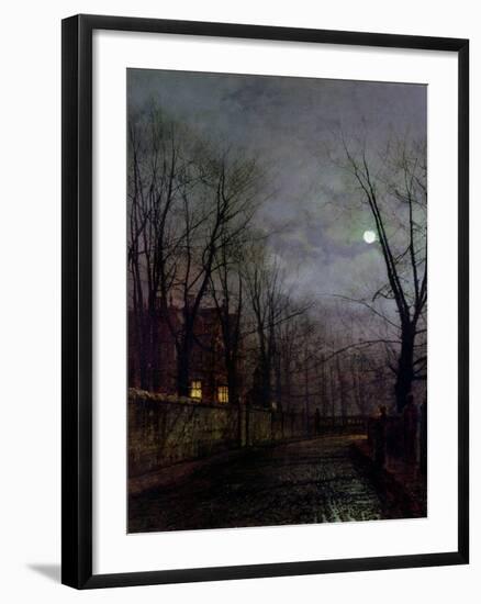 Moonlit Street Scene, 1882-John Atkinson Grimshaw-Framed Giclee Print