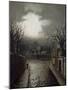 Moonlit Street Scene, 1887 (Oil on Canvas)-Walter Linsley Meegan-Mounted Giclee Print