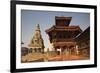 Moonlit View of Durbar Square, Bhaktapur, UNESCO World Heritage Site, Kathmandu Valley, Nepal, Asia-Ian Trower-Framed Photographic Print