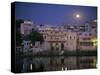 Moonlit View of Gangaur Ghat, with Old City Gateway, Udaipur, Rajasthan State, India-Richard Ashworth-Stretched Canvas