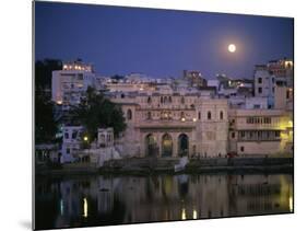 Moonlit View of Gangaur Ghat, with Old City Gateway, Udaipur, Rajasthan State, India-Richard Ashworth-Mounted Photographic Print