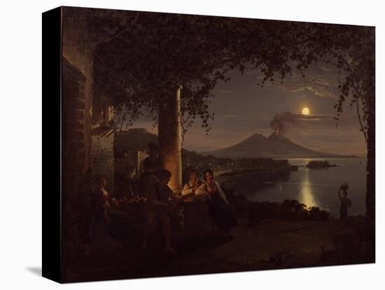 Moonlit View of the Bay of Naples-Franz Ludwig Catel-Stretched Canvas