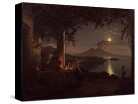 Moonlit View of the Bay of Naples-Franz Ludwig Catel-Stretched Canvas