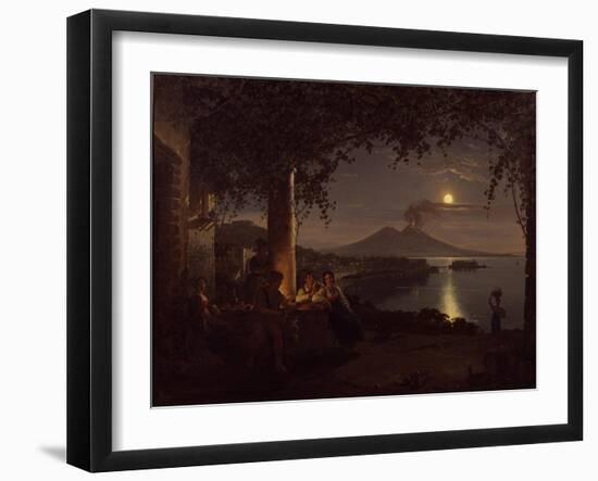 Moonlit View of the Bay of Naples-Franz Ludwig Catel-Framed Giclee Print