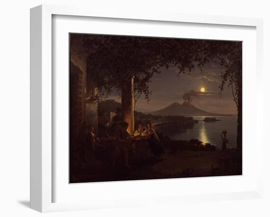 Moonlit View of the Bay of Naples-Franz Ludwig Catel-Framed Giclee Print