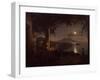 Moonlit View of the Bay of Naples-Franz Ludwig Catel-Framed Premium Giclee Print