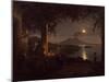 Moonlit View of the Bay of Naples-Franz Ludwig Catel-Mounted Premium Giclee Print