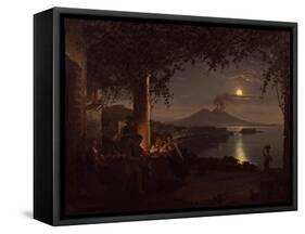 Moonlit View of the Bay of Naples-Franz Ludwig Catel-Framed Stretched Canvas