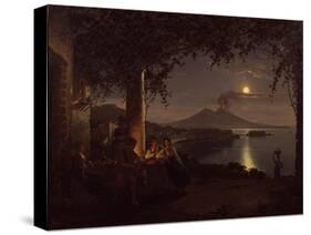 Moonlit View of the Bay of Naples-Franz Ludwig Catel-Stretched Canvas