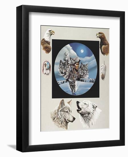Moonlit Warrior-unknown Ampel-Framed Art Print