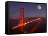 Moonrise above the Golden Gate Bridge, Marin, California-Josh Anon-Framed Stretched Canvas