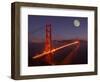 Moonrise above the Golden Gate Bridge, Marin, California-Josh Anon-Framed Photographic Print