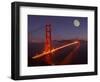 Moonrise above the Golden Gate Bridge, Marin, California-Josh Anon-Framed Photographic Print