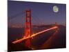 Moonrise above the Golden Gate Bridge, Marin, California-Josh Anon-Mounted Photographic Print