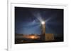 Moonrise and Lighthouse-Jingshu Zhu-Framed Photographic Print