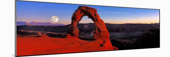 Moonrise at Delicate Arch, Arches National Park, Moab, Utah, USA-null-Mounted Photographic Print