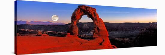 Moonrise at Delicate Arch, Arches National Park, Moab, Utah, USA-null-Stretched Canvas