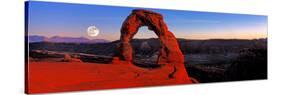 Moonrise at Delicate Arch, Arches National Park, Moab, Utah, USA-null-Stretched Canvas