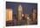 Moonrise behind the downtown Seattle skyline, Seattle, WA-Greg Probst-Framed Photographic Print