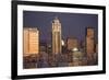 Moonrise behind the downtown Seattle skyline, Seattle, WA-Greg Probst-Framed Photographic Print