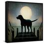 Moonrise Black Dog-Ryan Fowler-Framed Stretched Canvas