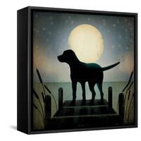 Moonrise Black Dog-Ryan Fowler-Framed Stretched Canvas