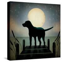 Moonrise Black Dog-Ryan Fowler-Stretched Canvas