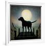 Moonrise Black Dog-Ryan Fowler-Framed Art Print